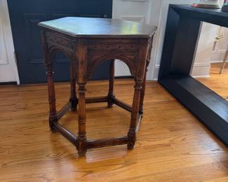 Antique side table - some scratches but could be fabulous if refinished