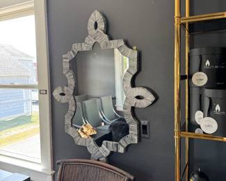 Global views grey capiz shell mirror
