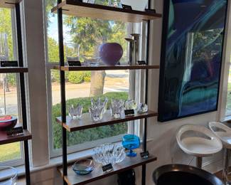 Vintage glass and crystal vases, candlesticks, etc