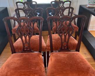 Chippendale style custom dining chairs - 4 side, 2 arm