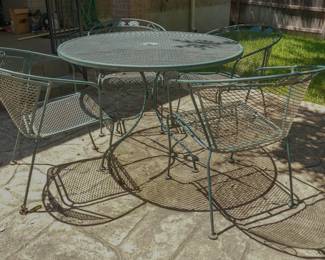 Vintage metal patio table and chairs