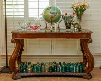 Sofa table and glass insulators