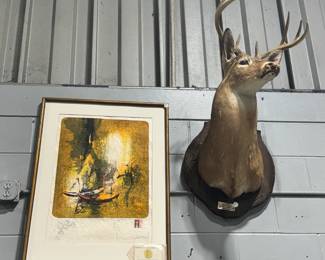 Lebadang "Le Soeil Orange" Art and Deer Head Orlando Estate Auction