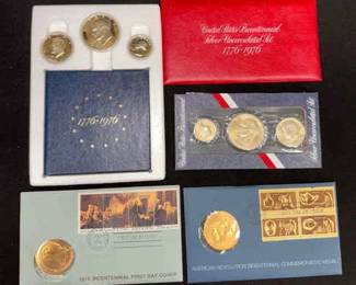 Lot of 1976 and 1972 Bicentennial Commemorative Coin Sets and Collectibles