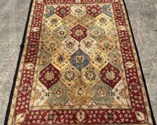 Exquisite 8 x 10 Oriental Rug Burgundy, Gold, Blue Medallion Design