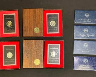 Rare Collection of Eight 1970s 40 Silver Eisenhower Dollars Uncirculated Proofs