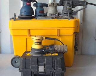 Fantastic Lot of Sanders and Tool Chest DeWalt, Ryobi, Craftsman And More
