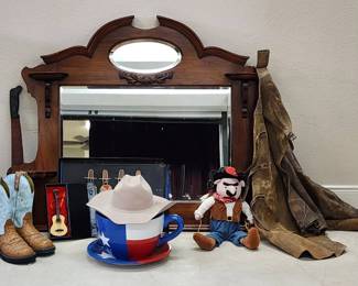 Antique Carved Wood Mirror Western Collectibles Dream Lot