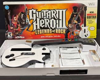 New Guitar Hero III Legends of Rock Wii Game with Wireless Guitar Controller