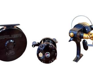 Three High Quality Fishing Reels From Bauer, Penny, and Abu Garcia