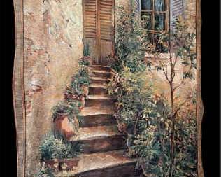 Large Tuscan Villa Tapestry Wall Hanging by Riddle Home and Gift, 52 x 78