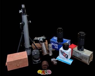 Vintage Canon Camera, Lenses, and Photography Equipment Collection