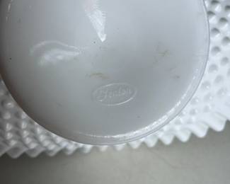 Fenton White Milk Glass Banana Fruit Bowl
