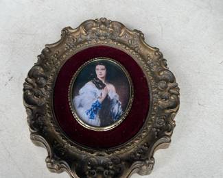 Vintage Cameo Creations Portrait Victorian Woman in Ornate Frame