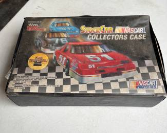 NASCAR Stock Car Collector's Case 1990 with Trading Cards & Die Cast Cars