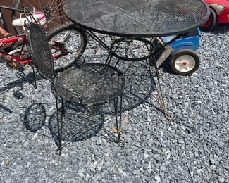 Wrought Iron Patio Table & Chair