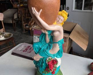 Garden Statue Girl w/Urn Roman Vase