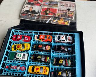 NASCAR Stock Car Collector's Case 1990 with Trading Cards & Die Cast Cars