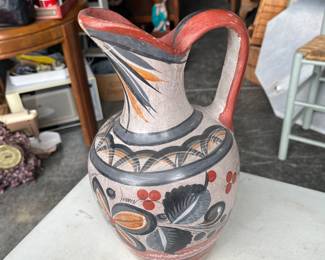 Mexican Folk Art Pottery Pitcher