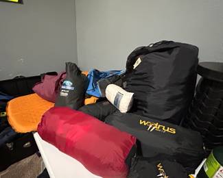 Sleeping bags: Walrus, Marmot, Northface, cocoon, Osprey, Thermarest