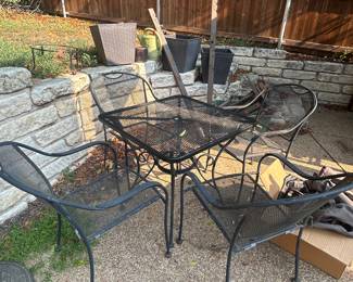 Outdoor metal table and chairs