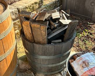Charred whiskey barrel chunks - perfect for smokin’!!