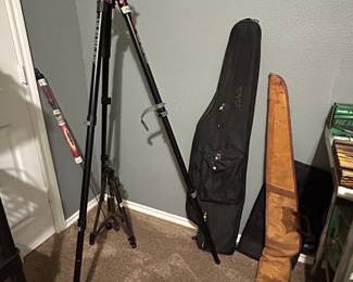 Gun cases, tripod