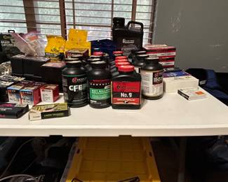 Handgun hangers, reloading supplies and tubs of shooting paraphernalia we are still unboxing!