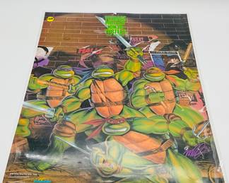 Vintage Laminated Teenage Mutant Ninja Turtles Poster