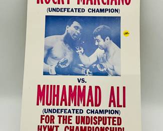 Vintage Muhammad Ali vs. Rocky Marciano Cardboard Poster