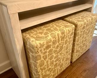 ARHAUS CONSOLE $750 NOW $300 CUSTOM OTTOMANS $200 NOW $100 EACH