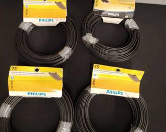 4 Philips 75 ft Coaxial Cables