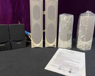Three Pair Of Computer Speakers