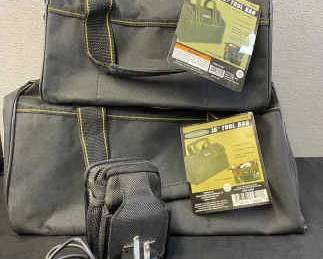 Two Voyager Brand Tool Bags And Vintage Adapter Kit