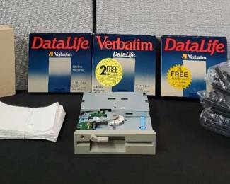 Chinon FR 506 5.25 Inch Floppy Disk Drive And Floppy Disks