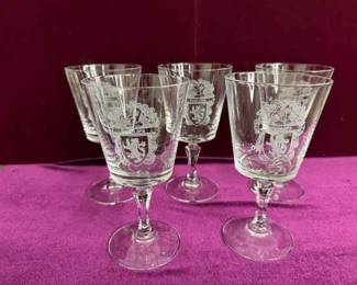 Set Of 5 Crystal Goblets