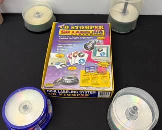 CD Stomper Labeling System with Cases of Blank CDs
