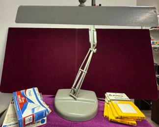 Vintage L1 Architect Lamp With Bonus Mystery Lot Of Office Supplies