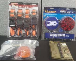1 X 15 Foot Ratchet Tie Downs And Towing Light Kit