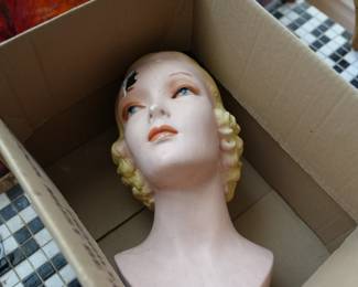 Hat Display Head, there are many in this sale but all have damage