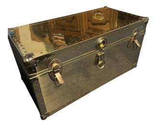 Antique Brass Cedar Trunk