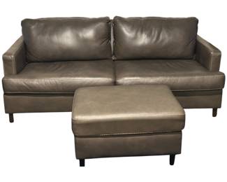 Ashley Furniture Grey Sofa and Large Ottoman