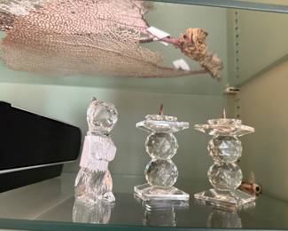 Waterford Scotty, small crystal candleholders