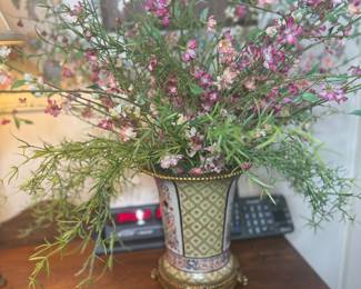 Porcelain Vase with Bronze rim and base