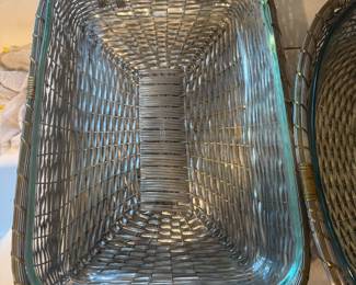 Pewter basket with baking dish