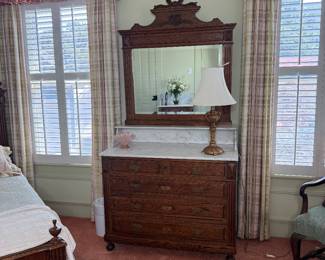 Antique Bed, commode and Dresser Set