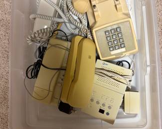 Lots of old telephones