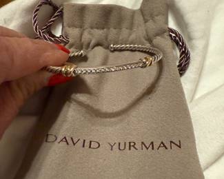 Current David Yurman bracelet.  Silver with 14k gold accents and diamonds 