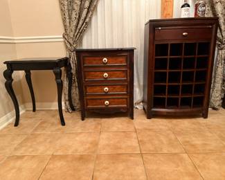 Item on Right - American Drew Tribeca Wine Cabinet, solid wood. 