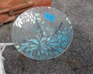 Glass bird bath